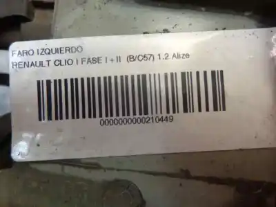 Автозапчасти б/у левая фара за renault clio i fase i+ii (b/c57) 1.2 ссылки oem iam 7701042150   Автозапчасти б/у левая фара за renault clio i fase i+ii (b/c57) 1.2 ссылки oem iam 7701042150