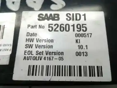 Second-hand car spare part multifunction display for saab 9-3 berlina 2.0 t vector oem iam references 5260195 122988 