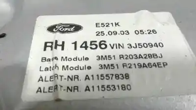 Second-hand car spare part passenger side right window regulator for ford focus c-max (cap) trend (d) oem iam references 1738646  