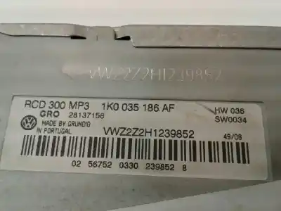 Автозапчастина б/у аудіо система / радіо cd для volkswagen caddy ka/kb (2k) furg. посилання на oem iam 1k0035186af  