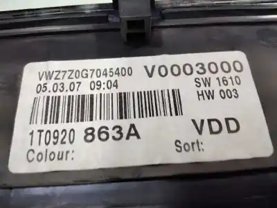 Автозапчастина б/у панель інструментів для volkswagen caddy ka/kb (2k) 1.9 tdi посилання на oem iam   