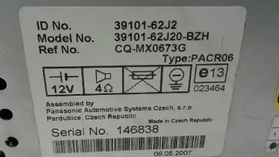 Pezzo di ricambio per auto di seconda mano impianto audio / radio cd per suzuki swift berlina (mz) gl riferimenti oem iam 3910162j2  