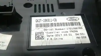 Автозапчастина б/у аудіо система / радіо cd для ford transit custom kasten 270 l1 посилання на oem iam gk2t18k811cb  