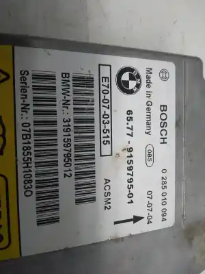 Peça sobressalente para automóvel em segunda mão centralina de airbag por bmw x5 (e70) 3.0d referências oem iam 0285010094  