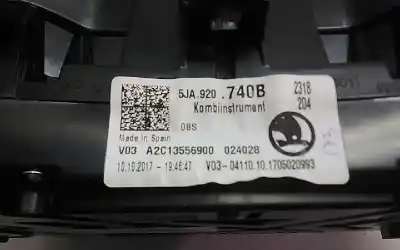 Second-hand car spare part dashboard for skoda rapid active oem iam references 5ja920740b  