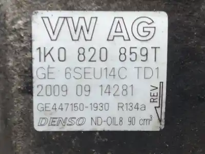 Recambio de automóvil de segunda mano de compresor aire acondicionado para volkswagen scirocco (137) 1.4 tsi (118kw) referencias oem iam 1k0820859t  