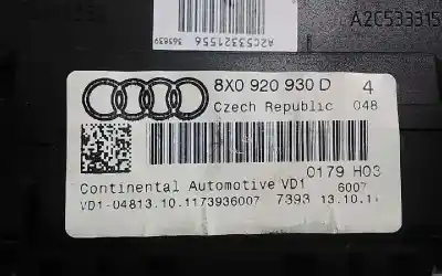 Автозапчастина б/у панель інструментів для audi a1 (8x) 1.6 tdi 90 cv / 66 kw посилання на oem iam 8x0920930d  
