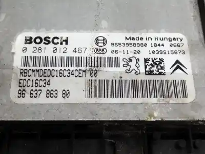 İkinci el araba yedek parçası ecu motor kontrol cihazi için peugeot 207/207+ (wa_, wc_) 1.6 hdi oem iam referansları 9663786380  0281012467