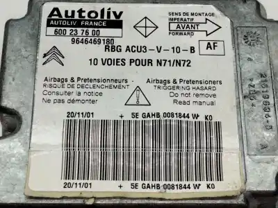 Автозапчасти б/у блок управления подушками безопасности за citroen xsara break (n2) 2.0 hdi 90 ссылки oem iam 9646469180  