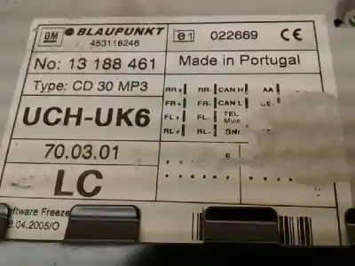 Second-hand car spare part audio system / radio cd for opel astra gtc enjoy oem iam references 453116246 022669 13188461