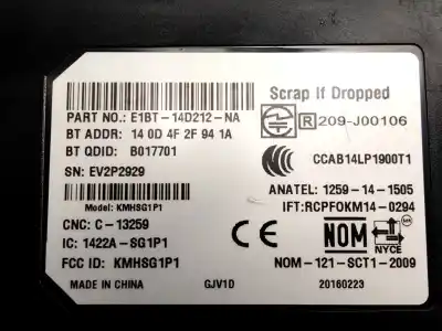 Pezzo di ricambio per auto di seconda mano modulo elettronico per ford ecosport titanium riferimenti oem iam e1bt14d212na  
