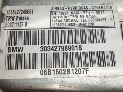 Peça sobressalente para automóvel em segunda mão airbag frontal lado esquerdo por bmw x3 (e83) 2.0 d referências oem iam 30342798901s  
