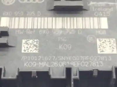 Peça sobressalente para automóvel em segunda mão módulo electrónico do fecho central por audi a1 (8xk) 1.0 tfsi referências oem iam 8x0959795d  