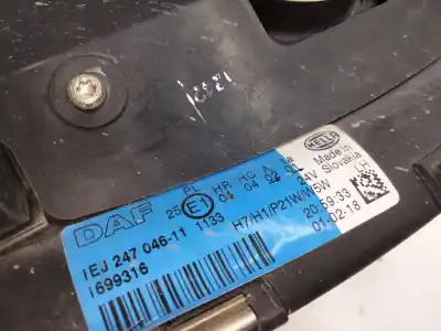 Second-hand car spare part left headlight for daf fa 95xf 480 oem iam references 1699316  