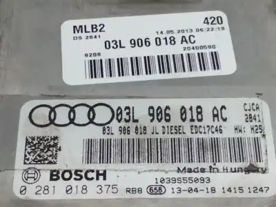 Pièce détachée automobile d'occasion calculateur moteur ecu pour audi a5 sportback (8t) 2.0 tdi (125kw) références oem iam 03l906018ac  0281018375