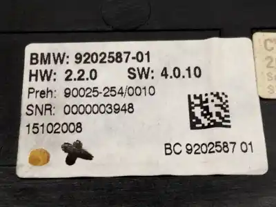Peça sobressalente para automóvel em segunda mão comando de sofagem (chauffage / ar condicionado) por bmw 7 (f01, f02, f03, f04) 730 d referências oem iam 920258701   Peça sobressalente para automóvel em segunda mão comando de sofagem (chauffage / ar condicionado) por bmw 7 (f01, f02, f03, f04) 730 d referências oem iam 920258701