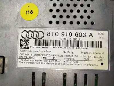Second-hand car spare part multifunction display for audi a4 b8 avant (8k5) 2.0 tdi oem iam references 8t0919603a  