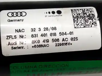 Peça sobressalente para automóvel em segunda mão coluna de direcção por audi a4 b8 avant (8k5) 2.0 tdi quattro referências oem iam 8k0419506ac  