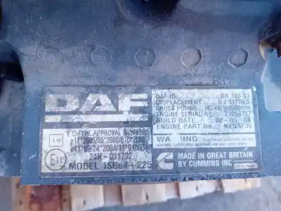 Second-hand car spare part complete engine for daf fa 95xf 480 oem iam references gr165s1  
