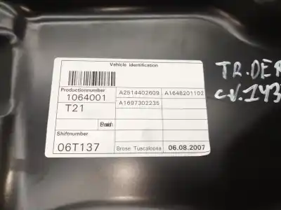 Автозапчастина б/у регулятор скла заднього правого для mercedes clase r (w251, v251) r 320 cdi 4-matic (251.022, 251.122) посилання на oem iam a2514402609  