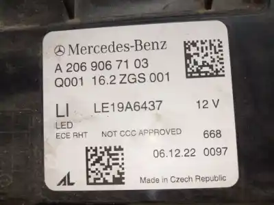 Автозапчастина б/у ліва фара для mercedes-benz c-class all-terrain (s206) c 220 d 4-matic (206.214) посилання на oem iam a2069067103  