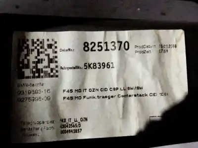 Автозапчастина б/у панель приладів для bmw 2 gran tourer (f46) 218 d посилання на oem iam 9319593  