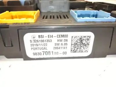 İkinci el araba yedek parçası röle/sigorta kutusu için peugeot 2008 i (cu_) 1.2 thp 130 / puretech 130 oem iam referansları 9830708180  