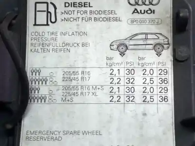 Автозапчастина б/у зовнішній пливний колпак для audi a3 (8p) 1.9 tdi ambiente посилання на oem iam 8p0010370j  