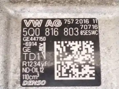 Автозапчасти б/у компрессор кондиционера воздуха за volkswagen golf vii (5g1, bq1, be1, be2) 2.0 tdi ссылки oem iam 5q0816803  