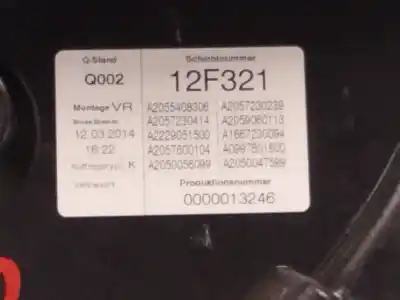 Second-hand car spare part passenger side right window regulator for mercedes clase c (w205) c 220 bluetec / d (205.002, 205.004) oem iam references a2055408306  