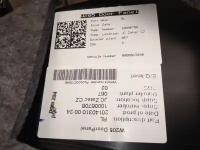 Автозапчастина б/у обкітка задніх лівіх дверей для mercedes-benz clase c (w205) c 220 bluetec / d (205.002, 205.004) посилання на oem iam   