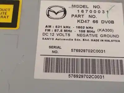 Автозапчастина б/у аудіо система / радіо cd для mazda cx-5 (kf) 2.2 d посилання на oem iam kd4766dv0b  