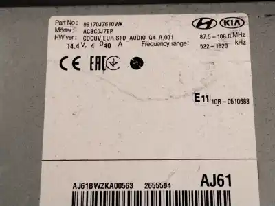 Second-hand car spare part audio system / radio cd for kia ceed (cd) 1.6 crdi 136 oem iam references 96170j7610  