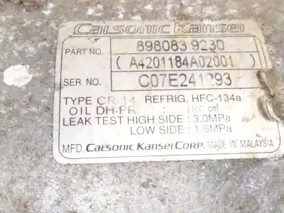 Second-hand car spare part air conditioning compressor for isuzu d-max i (tfr, tfs) 2.5 ditd 4x4 (tfs86_) oem iam references 8980839230  