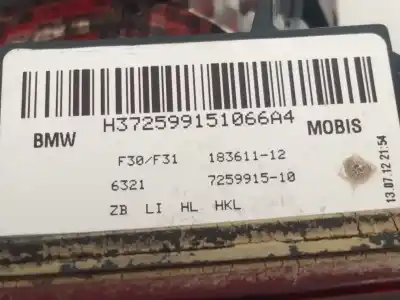Автозапчастина б/у лівий задній ліхар в дверях для bmw 3 (f30, f80) 318 d xdrive посилання на oem iam 7259915  