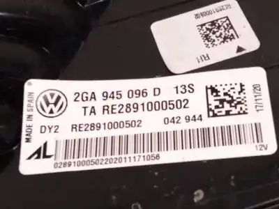 Автозапчастина б/у правий ліхтар для volkswagen t-roc (a11, d11) 1.5 tsi посилання на oem iam 2ga945096  