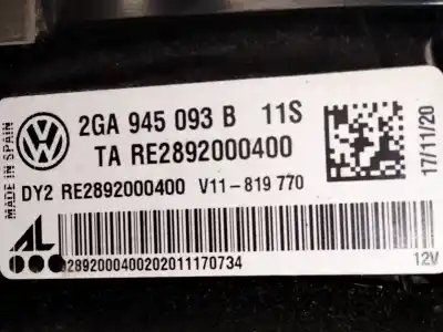 Second-hand car spare part left tailgate door light for volkswagen t-roc (a11, d11) 1.5 tsi oem iam references 2ga945093  