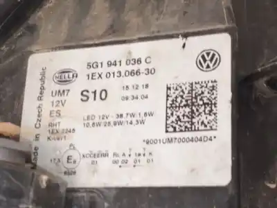 Автозапчастина б/у права фа для volkswagen golf vii (5g1, bq1, be1, be2) 1.0 tsi посилання на oem iam 5g1941036  
