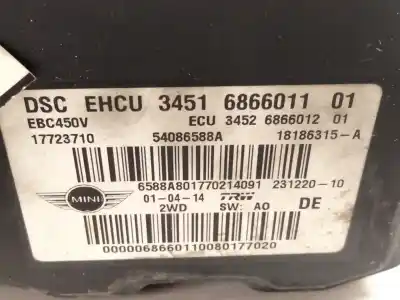 Pezzo di ricambio per auto di seconda mano abs per mini mini countryman (r60) one d riferimenti oem iam 6866011   Pezzo di ricambio per auto di seconda mano abs per mini mini countryman (r60) one d riferimenti oem iam 6866011