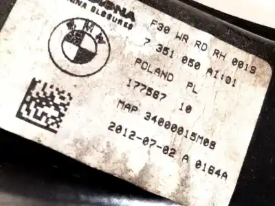 Автозапчастина б/у регулятор скла заднього правого для bmw 3 (f30, f80) 318 d посилання на oem iam 7351050  