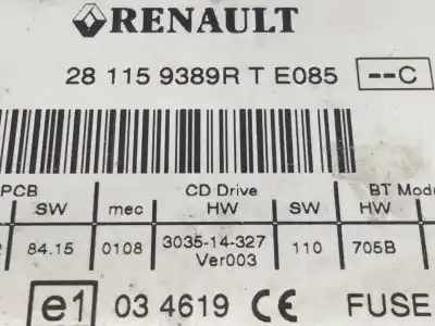 Автозапчасти б/у аудиосистема / радио cd за renault grand scénic iii (jz0/1_) 1.9 dci ссылки oem iam 281159389r  