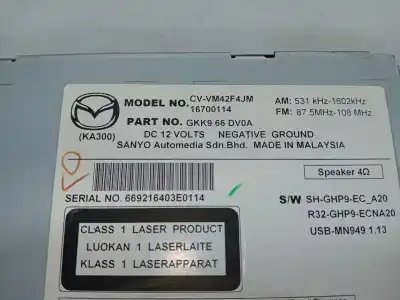 Pezzo di ricambio per auto di seconda mano impianto audio / radio cd per mazda cx-5 (ke, gh) 2.2 d awd (ke2aw) riferimenti oem iam ka0t611j0a  