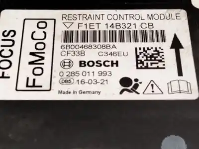 Peça sobressalente para automóvel em segunda mão centralina de airbag por ford focus iii 1.0 ecoboost referências oem iam f1et14b321  