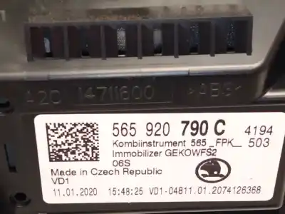 Second-hand car spare part dashboard for skoda karoq (nu7, nd7) 1.5 tsi oem iam references 565920790c  