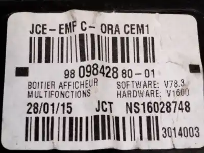 Автозапчастина б/у багатофункційний дисплей для citroen berlingo multispace (b9) 1.6 hdi 90 посилання на oem iam 9809842880  