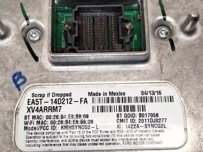 Peça sobressalente para automóvel em segunda mão módulo eletrônico por ford kuga ii (dm2) 2.0 tdci referências oem iam f1ct14f239aa  