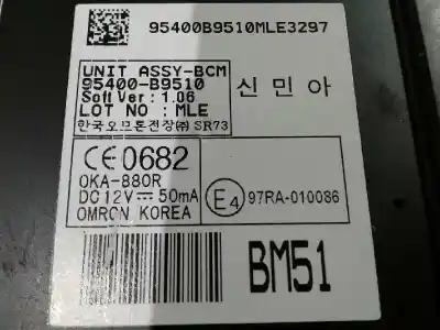 Second-hand car spare part electronic module for hyundai i10 go plus oem iam references 95400b9510  bm51