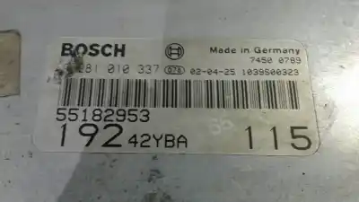 Pièce détachée automobile d'occasion Calculateur Moteur Ecu pour FIAT STILO (192) 1.9 JTD / 1.9 JTD 115 Active Références OEM IAM 0281010337 19242YBA 55182953