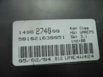 Peça sobressalente para automóvel em segunda mão quadrante por citroen c8 2.0 hdi cat (rhz / dw10ated) referências oem iam 1496274080  