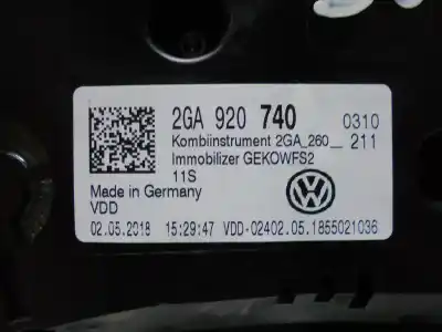 Pezzo di ricambio per auto di seconda mano pannello degli strumenti per volkswagen t-roc 2.0 tsi riferimenti oem iam 2ga920740
